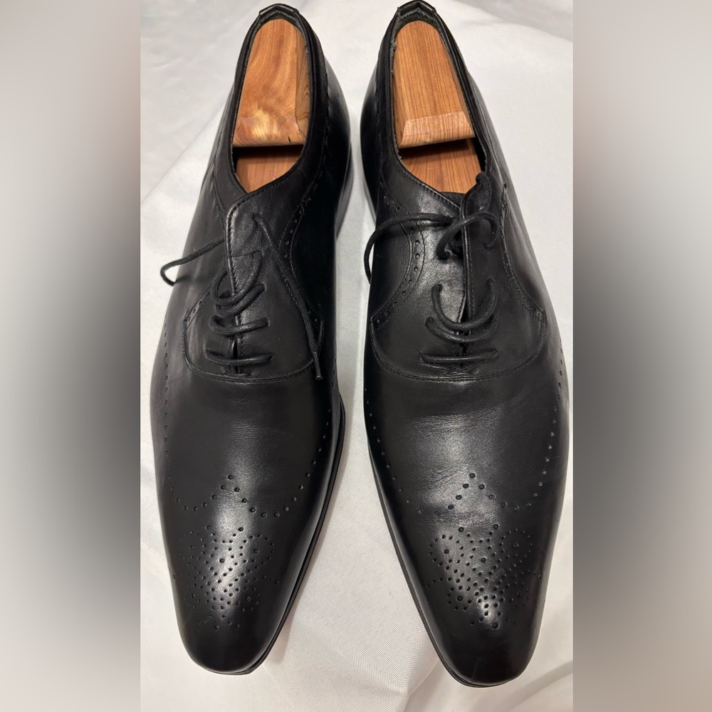 Elegant Black Leather Men's Oxfords - Picture 1 of 12